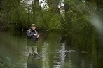 Man fishing river