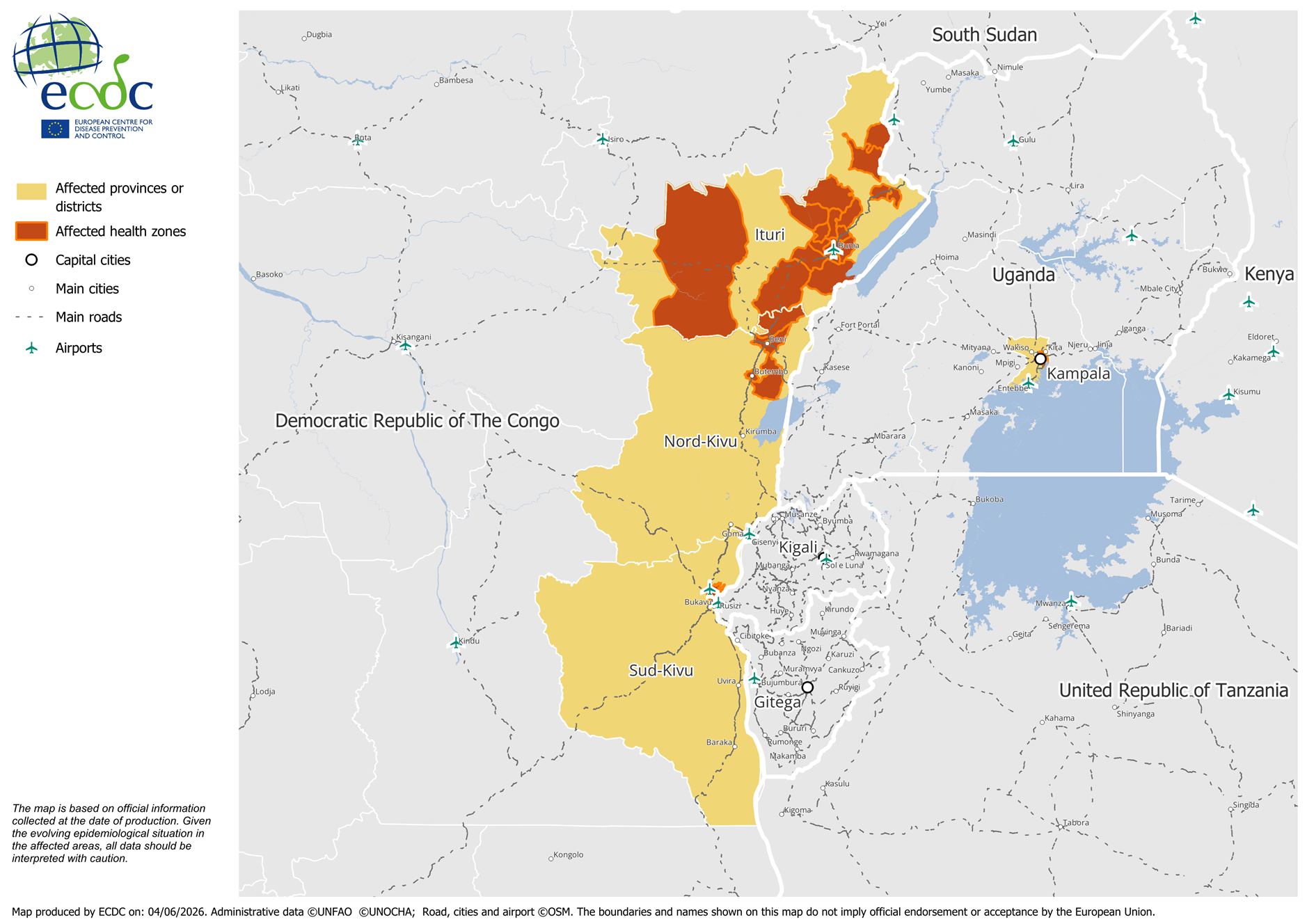 Ebola ECDC map produced 26052026